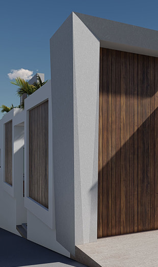 Rafael Caro -vivienda perspectiva blanca madera